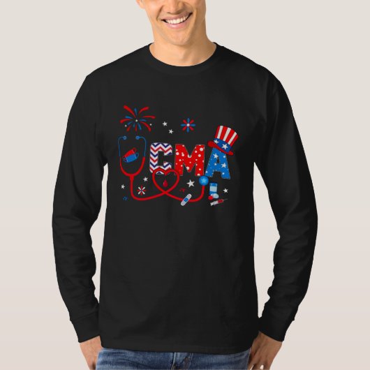 4th Of July  For Women Stethoscope Patriotic CMA Tシャツ (正面)