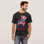 4th Of July Freedom Unlocked Video Game Gamer USA  Tシャツ (正面フル)