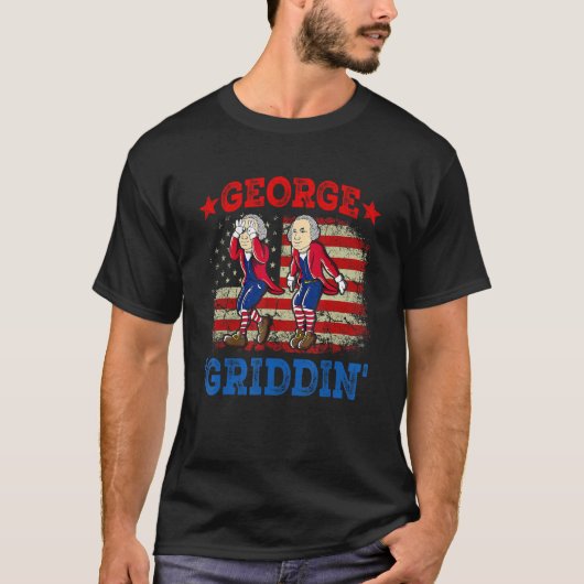 4th Of July George Washington Griddy George Griddi Tシャツ (正面)