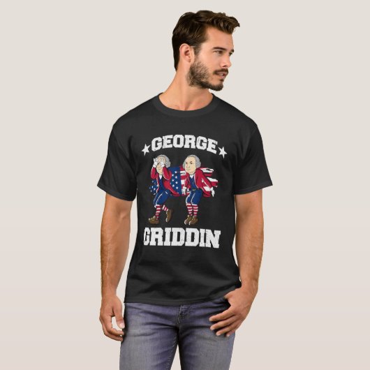 4th of July George Washington Griddy George Griddi Tシャツ (正面フル)