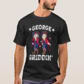 4th Of July George Washington Griddy George Griddi Tシャツ (正面)
