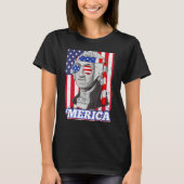 4th Of July George Washington Patriotic Merica Fla Tシャツ (正面)