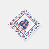 4th Of July Gnomes スタンダードカクテルナプキン (角)
