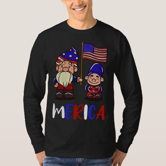 4th of july gnomes   american usa patriotic Merica Tシャツ (正面)