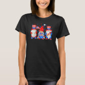 4th Of July Gnomes Patriotic American Flag Cute Th Tシャツ (正面)