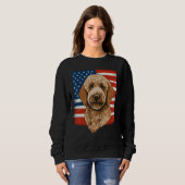 4th Of July Goldendoodle on Patriotic American Gol スウェットシャツ (正面フル)