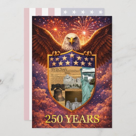 4th of July Great American Eagle Shield 250th 招待状 (正面/裏面)