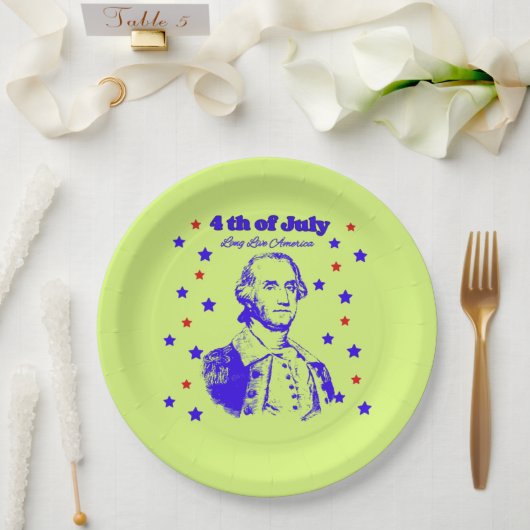 4th of July green ペーパープレート (ウェディング)