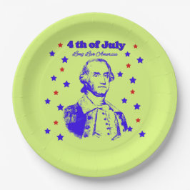 4th of July green ペーパープレート