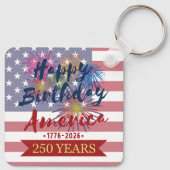 4th of July Happy Birthday America USA 250th キーホルダー (裏面)