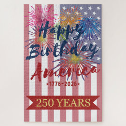 4th of July Happy Birthday America USA 250th ジグソーパズル