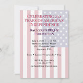 4th of July Happy Birthday America USA 250th 招待状 (裏面)