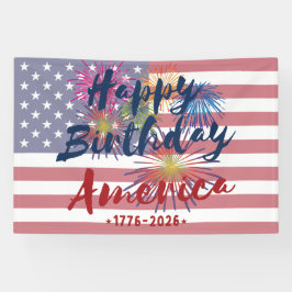 4th of July Happy Birthday America USA 250th 横断幕