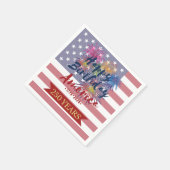 4th of July Happy Birthday America USA 250th Paper スタンダードカクテルナプキン (角)