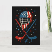 4th Of July Hockey Ice Cream Drip Helmet Sticks Us カード (正面)