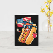 4th Of July Hotdog Funny Fourth Of July Patriotic  カード (黄色い花)