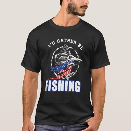 4th of July I d Rather Be Fishing 2 Tシャツ (正面)