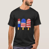 4th Of July Ice Pops Red White Blue American Flag  Tシャツ (正面)