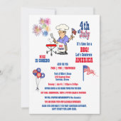 4th of July Independence Day BBQ Fireworks  招待状 (正面)