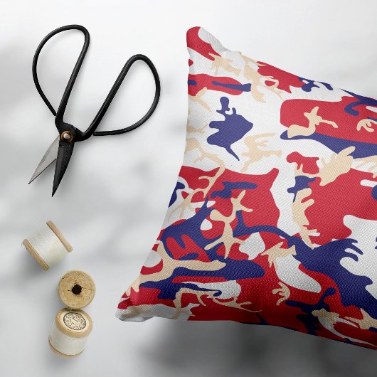 4th of July, Independence day, Camouflage Beige アクセントクッション