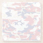 4th of July, Independence day, Camouflage Beige ガラスコースター (裏面)