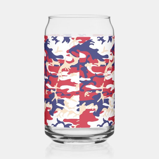 4th of July, Independence day, Camouflage Beige ガラス缶 (右)