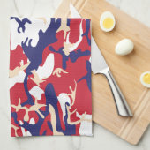 4th of July, Independence day, Camouflage Beige キッチンタオル (四つ折り)