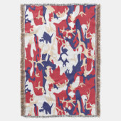 4th of July, Independence day, Camouflage Beige スローブランケット (正面縦)