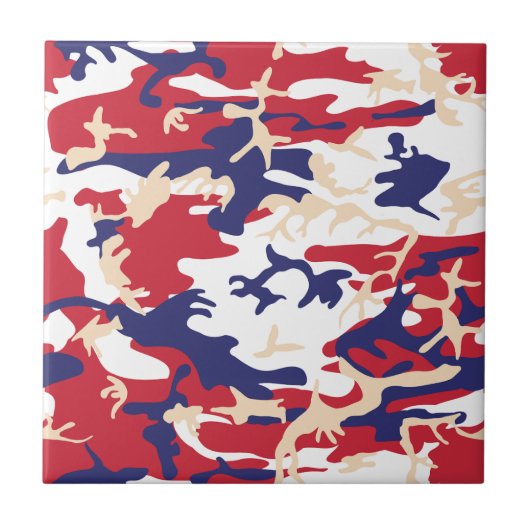 4th of July, Independence day, Camouflage Beige タイル (正面)