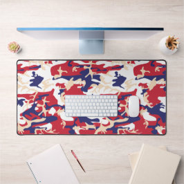 4th of July, Independence day, Camouflage Beige デスクマット