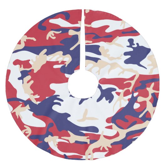 4th of July, Independence day, Camouflage Beige ブラッシュドポリエステルツリースカート (正面)