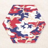 4th of July, Independence day, Camouflage Beige ペーパーコースター (正面)