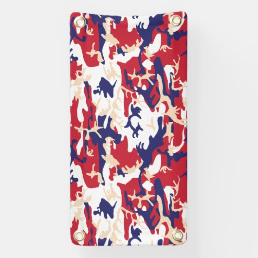 4th of July, Independence day, Camouflage Beige 横断幕 (縦)