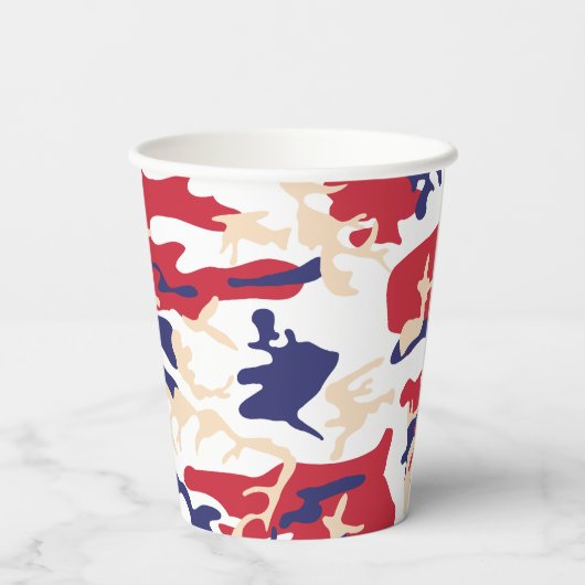 4th of July, Independence day, Camouflage Beige 紙コップ (裏面)