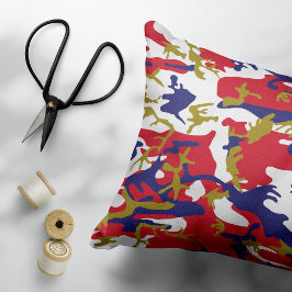 4th of July, Independence day, Camouflage Gold アクセントクッション