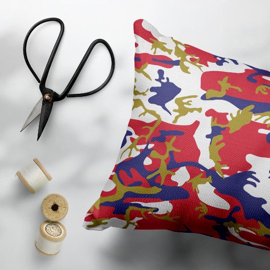 4th of July, Independence day, Camouflage Gold アクセントクッション