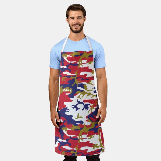 4th of July, Independence day, Camouflage Gold エプロン (着用した状態)