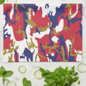 4th of July, Independence day, Camouflage Gold キッチンタオル (折り畳み)