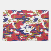 4th of July, Independence day, Camouflage Gold キッチンタオル (横)