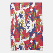 4th of July, Independence day, Camouflage Gold キッチンタオル (縦)