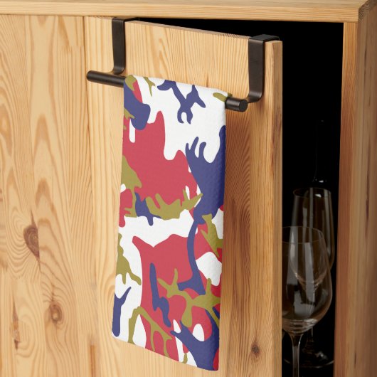 4th of July, Independence day, Camouflage Gold キッチンタオル (三つ折り)