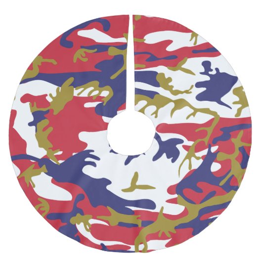 4th of July, Independence day, Camouflage Gold ブラッシュドポリエステルツリースカート (正面)