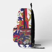 4th of July, Independence day, Camouflage Gold プリントバックパック (右)