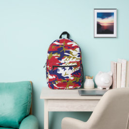 4th of July, Independence day, Camouflage Gold プリントバックパック