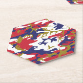 4th of July, Independence day, Camouflage Gold ペーパーコースター (アングル)