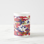 4th of July, Independence day, Camouflage Gold ボーンチャイナマグカップ (正面)