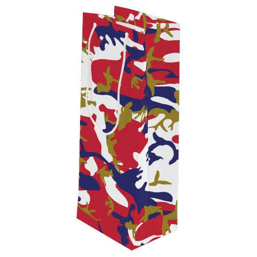 4th of July, Independence day, Camouflage Gold ワインギフトバッグ (裏面アングル)