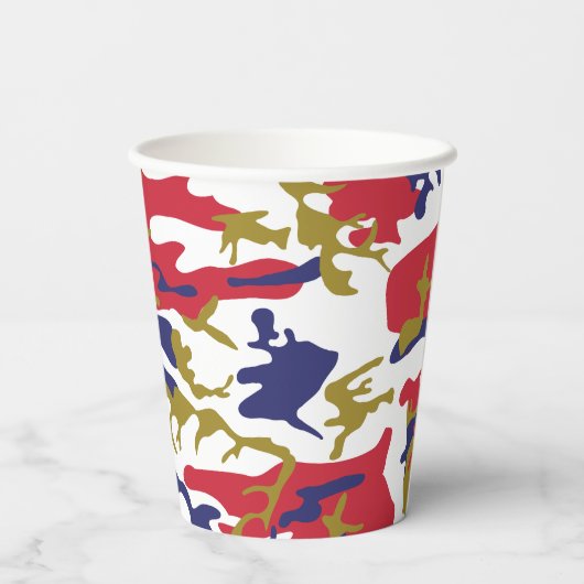4th of July, Independence day, Camouflage Gold 紙コップ (裏面)