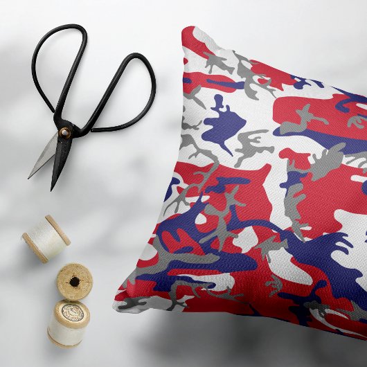 4th of July, Independence day, Camouflage Gray アクセントクッション