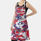 4th of July, Independence day, Camouflage Gray エプロン (インサイチュ)